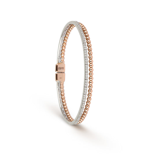 Two-Tone & Diamond Double Bangle | Jewellery store in Bahrain, UAE