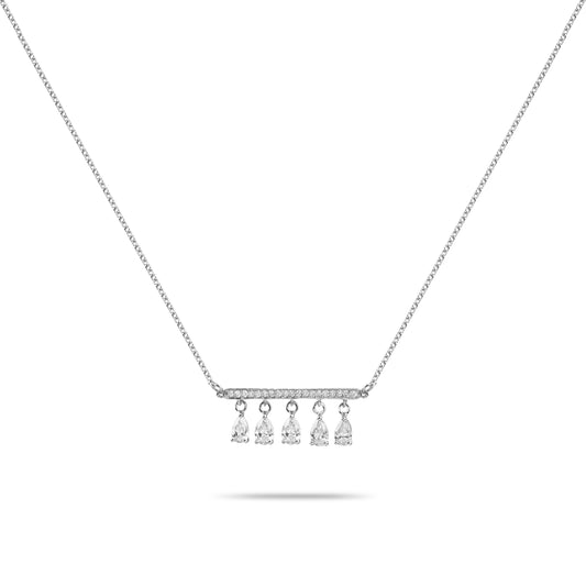 Linear Pear Diamond Drops Necklace